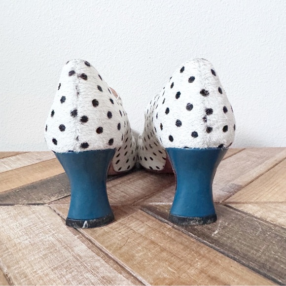 John Fluevog Malala White Pony Dot Heels, size 6 - Picture 12 of 16